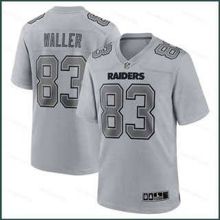 Sy3 NFL เสื้อยืดลําลอง แขนสั้น คอกลม พิมพ์ลาย Las Vegas Raiders Jersey Darren สีเทา พลัสไซซ์ YS3