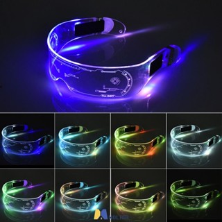 Luminous Disco แว่นตาที่มีสีสันปรับ Tiktok Led แว่นตา Neon Cyberpunk บาร์ Props ผสมสี Gradient Light MOLISA MOLISA