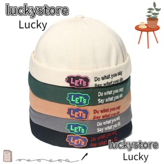 Lucky หมวกเบสบอล ผ้าฝ้าย ลายหัวกะโหลก ปรับได้ สไตล์เรโทร