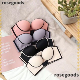 Rosegoods1 ชุดชั้นในเกาะอก, ชุดชั้นในสตรีโพลีเอสเตอร์ ระบายอากาศ, แฟชั่น ที่ไม่มีสายหนัง ผ้าฝ้าย ปิดด้านหน้า หัวเข็มขัด ชุดชั้นในผู้หญิง