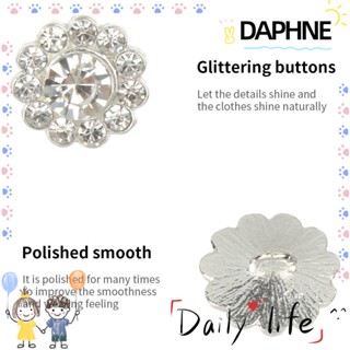 Daphne กระดุมโลหะ ประดับพลอยเทียม สําหรับตกแต่งเสื้อผ้า งานฝีมือ DIY 10 ชิ้น ต่อชุด