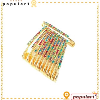 POPULAR เข็มกลัด ประดับพลอยเทียม แวววาว ปลอดภัย สําหรับติดเสื้อกันหนาว หมวก