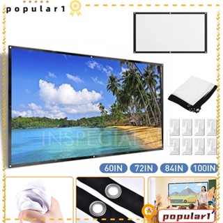 Popular หน้าจอโปรเจคเตอร์ ความละเอียดสูง 16:9 HD 60-100 นิ้ว แบบพกพา พับได้ สําหรับตั้งแคมป์ กลางแจ้ง