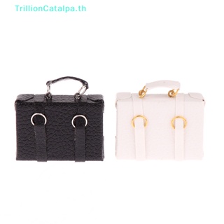 Trillioncatalpa กระเป๋าเดินทางหนังจิ๋ว 1:12 สําหรับบ้านตุ๊กตา