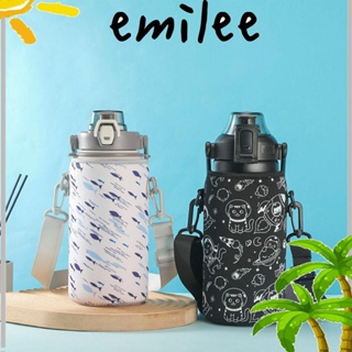 EMILEE ฝาครอบขวดน้ํา แบบพกพา ขนาด 1300 มล. 1700 มล. พร้อมสายคล้อง อุปกรณ์เสริม สําหรับตั้งแคมป์ เล่นกีฬา