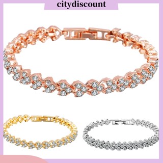 &lt;citydiscount&gt; สร้อยข้อมือกําไลข้อมือ ฝังพลอยเทียม เครื่องประดับแฟชั่น สําหรับผู้หญิง