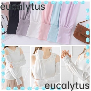 Eucalytus1 ปลอกแขนกันแดด ผ้าเรยอน แบบบาง ทรงหลวม แฟชั่นฤดูร้อน