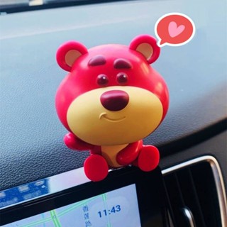 Ins Cute Car Decoration Strawberry Bear Tesla Model3/Y Car Center Console Screen Doll Decoration Female eD29