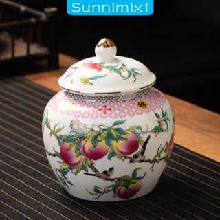 [Sunnimix1] โหลเซรามิค ลายพอร์ซเลน หรูหรา สําหรับใส่ขนม ขิง ตกแต่งห้องอาหาร