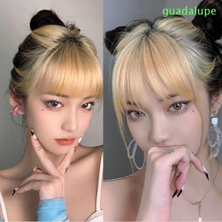 Guadalupe แอร์หน้าม้า 3D ผู้หญิง สไตล์การ์ตูน คลิปในสังเคราะห์ พร้อม Toupee อุณหภูมิสูง ผ้าลินิน ไฟเบอร์ หน้าม้าปลอม