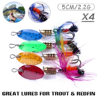 เหยื่อตกปลาน้ําจืด เหยื่อล่อปลาเทราท์ สําหรับ Redfin Perch Bass Tackle 4 ชิ้น