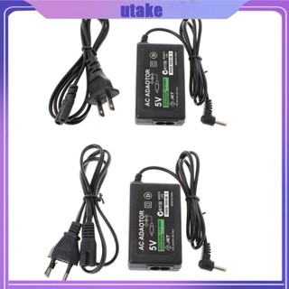 Utake อะแดปเตอร์ชาร์จพาวเวอร์ซัพพลาย ปลั๊ก EU US 5V แบบพกพา สําหรับ PSP 1000 2000 3000