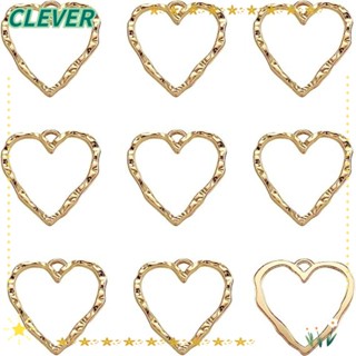 Clever จี้รูปหัวใจ โลหะผสม สีทอง แฮนด์เมด สําหรับคนรัก