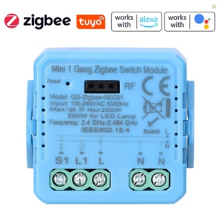 Tomobetter Tuya ZigBee โมดูลสวิตช์ปุ่มกด 1 Gang ควบคุมผ่านแอพโทรศัพท์มือถือ ควบคุมระยะไกล สําหรับ Alexa Google Home Voice C