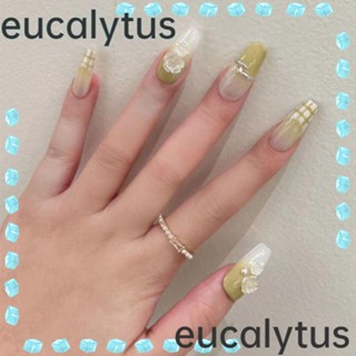 Eucalytus1 เล็บปลอม เล็บปลอม เล็บกดบนเล็บ นางฟ้า ฝาครอบเต็มรูปแบบ หัวใจ