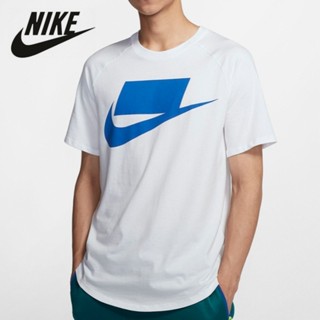 Nike เสื้อยืดลําลอง ผ้าฝ้าย 100% แขนสั้น ระบายอากาศ พิมพ์ลายโลโก้ ทรงหลวม ขนาดใหญ่ สําหรับผู้ชาย BV7596