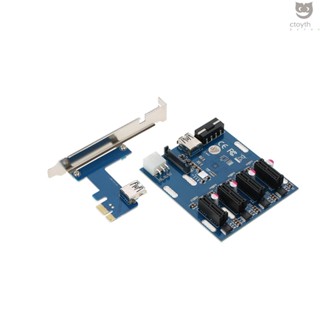 การ์ดอะแดปเตอร์แปลง PCI-E 1X PCI-E เป็นการ์ดขยาย 4 พอร์ต PCI-E พร้อมสายเคเบิล Usb 3.0 สําหรับ Windows Mac