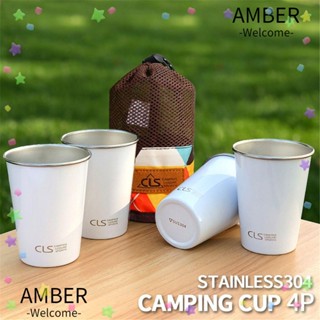 Amber แก้วกาแฟ เบียร์ แบบพกพา พร้อมผ้า C 2022 สําหรับตั้งแคมป์