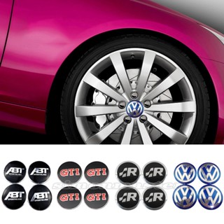 สติกเกอร์ติดฝาครอบดุมล้อรถยนต์ 60 มม. 65 มม. สําหรับ Volkswagen VW ABT GTI R SR Bora Golf 4 ชิ้น ต่อชุด