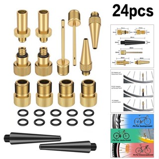 24pcs Bicycle Valve SV AV DV Adapter Bicycle to Car Valve Adapter Sealing Ring