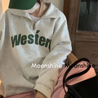 Moon  เสื้อกันหนาว เสื้อคลุม ย้อนยุคในอเมริกา oversize 2023 NEW AG081002 ทันสมัย Beautiful พิเศษ Korean Style A28J12Q 36Z230909