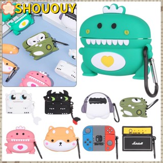 Shououy เคสหูฟังบลูทูธ ลายการ์ตูนมังกร สําหรับ Airpods