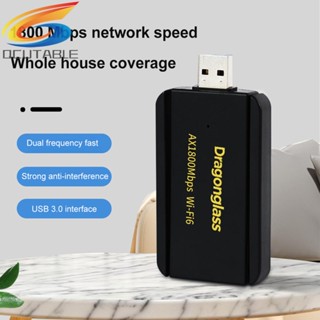 [Qcutable.th] อะแดปเตอร์ดองเกิล Wi-Fi ไร้สาย USB 3.0 1800Mbps สําหรับคอมพิวเตอร์ สํานักงาน ครัวเรือน