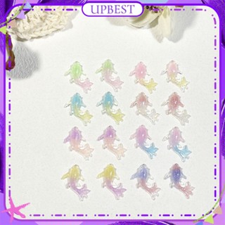 ♕ 50pcs Nail Art Double-colour Luminous Koi Fish Series Jewelry Fluorescent Fine Flash Fish Resin Nail Decoration Manicure Tool For Nail Shop 9 Designs UPBEST