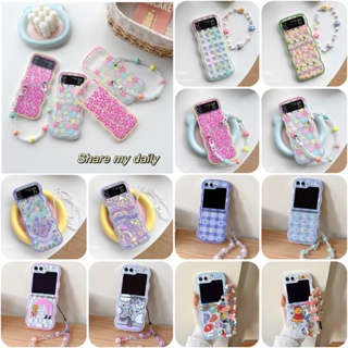 เคสโทรศัพท์มือถือ ซิลิโคนนิ่ม TPU ใส กันกระแทก พร้อมสร้อยข้อมือ สําหรับ Samsung Galaxy Z Flip 5 Z Flip 4 5G Z Flip 3