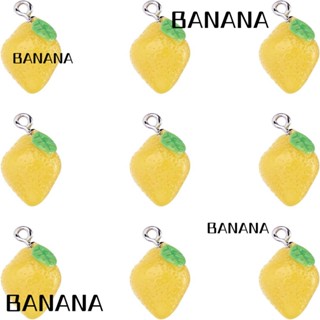 Banana1 ต่างหูเรซิ่น จี้ผลไม้สีเหลือง มะนาว เครื่องประดับ