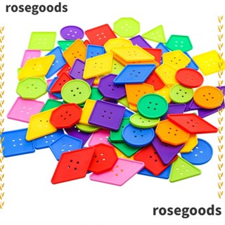 Rosegoods1 บล็อกเรขาคณิต ของเล่นเสริมการเรียนรู้เด็ก