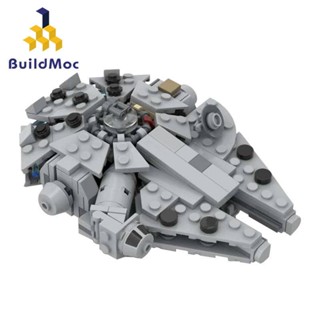 Buildmoc ของเล่นตัวต่อ รูป Star Wars series Mini Millennium Falcon ship Star Wars