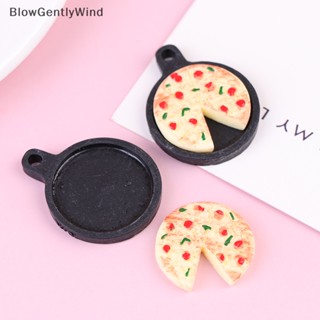 Blowgentlywind ชุดจานอบพิซซ่า ผลไม้จิ๋ว เรซิ่น สําหรับตกแต่งบ้านตุ๊กตา 1 ชุด BGW