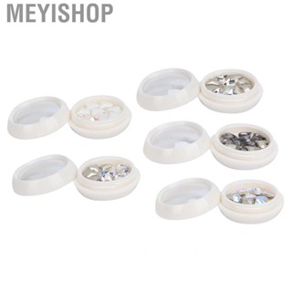 Meyishop 5 Box Nail Rhinestones Shiny Exquisite Heart‑Shaped Art Rhinestone LJ4