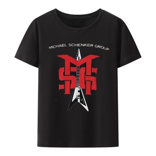 เสื้อยืดลําลอง แขนสั้น พิมพ์ลาย Michael Schenker Group สําหรับผู้ชาย