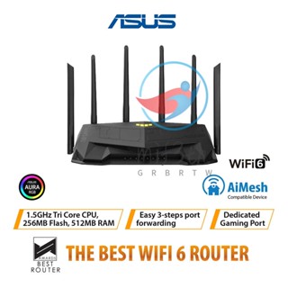 Mif) เราน์เตอร์เล่นเกม ASUS TUF AX5400 WiFi 6 Gigabit 2.4G 5G เราเตอร์ ดูอัลแบนด์ OFDMA พร้อมพอร์ตเกมที่ละเอียดอ่อน เครื่องขยายสัญญาณเครือข่าย หลายตาข่าย