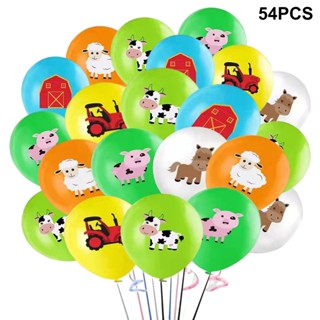 54pcs Birthday Safe Kids Funny Party Decor Sheep Farm Animal Random Pattern Latex Balloons