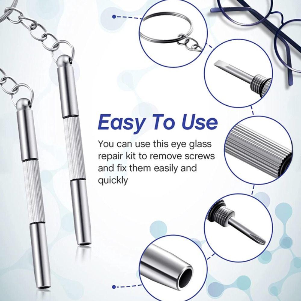 ฟอง ชุดซ่อมไขควง, เครื่องมือมือ 3-ใน-1 ไขควงแว่นตา, เหล็กแบบพกพาพร้อมพวงกุญแจเครื่องมือซ่อมแว่นตา บ้าน - รูปที่ 5