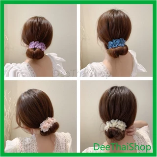 DeeThai กิ๊บสไตล์เกาหลี สําหรับผู้หญิงที่ชอบ DIY ลูกไม้ + ดอกไม้ เป็นขดลวด หัวบัน ม้วนผม hair accessories