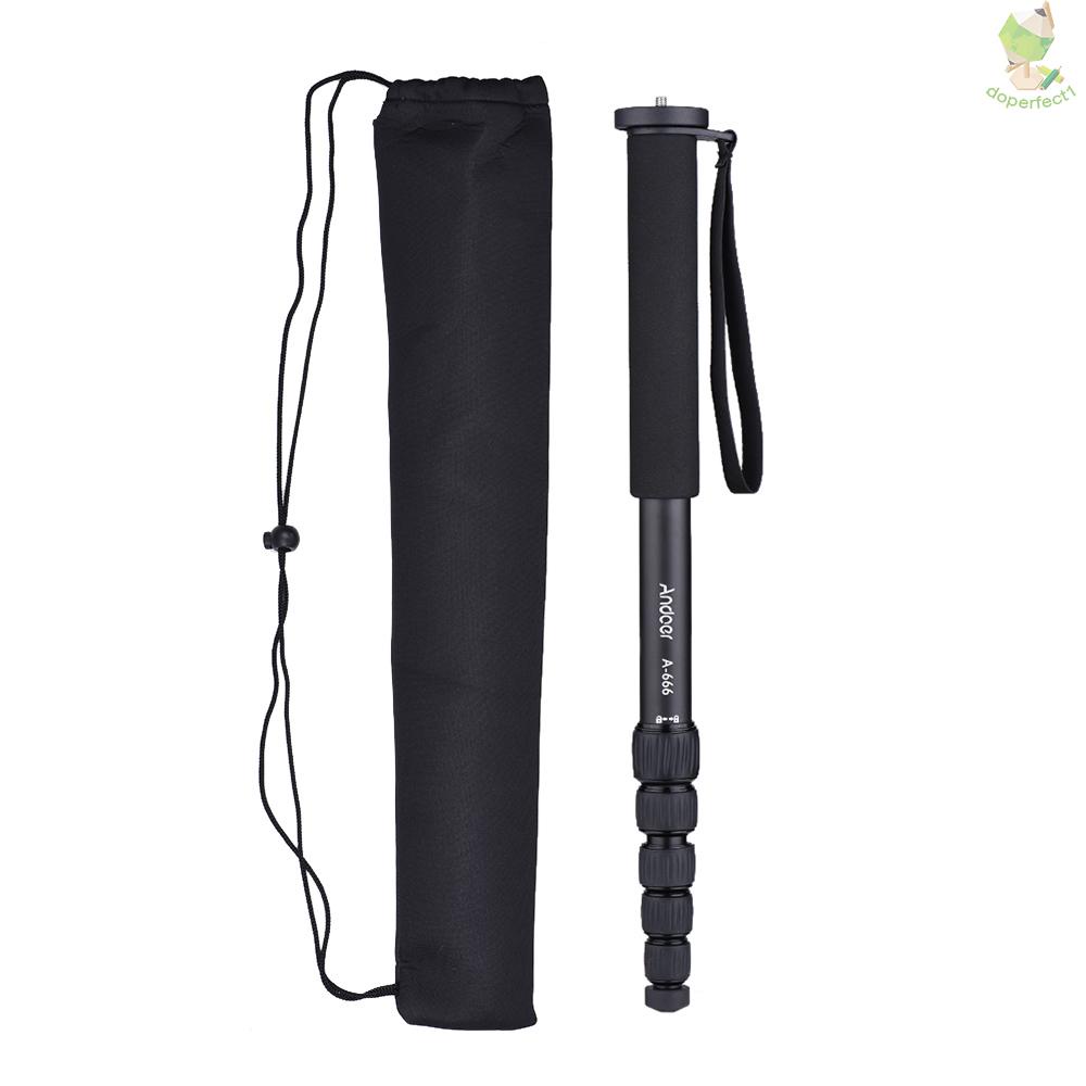 Andoer A-666 ขาตั้งกล้องอลูมิเนียม 181 ซม. 5.9 ฟุต 6 ส่วน โหลด 10 กก. /2 มา -8.9