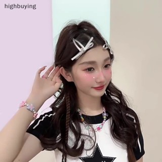 [highbuying] กิ๊บติดผม หนัง PU สีเงิน ประดับโบว์ ปากเป็ด ยอดนิยม หรูหรา สไตล์เกาหลี พร้อมส่ง