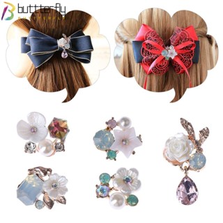 Buttterfly กิ๊บติดผม ลายดอกไม้ ประดับมุก 10 ชิ้น