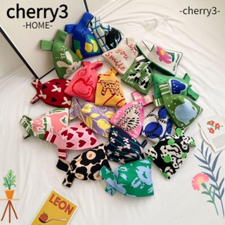 Cherry3 กระเป๋าถือ กระเป๋าช้อปปิ้ง ผ้าถัก ลายการ์ตูน แฮนด์เมด ความจุสูง ใช้ซ้ําได้ สําหรับเด็กผู้หญิง