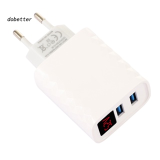 &lt;Dobetter&gt; อะแดปเตอร์ชาร์จโทรศัพท์มือถือ 2 พอร์ต USB QC30 3A ปลั๊ก EU US