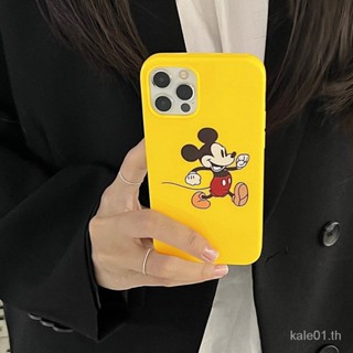 เคสป้องกันโทรศัพท์มือถือ แบบนิ่ม ลายการ์ตูนมิกกี้ สีเหลือง สําหรับ iPhone 13promax 7p 12 11 xsmax XR 8