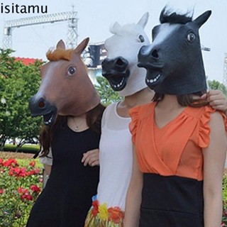 Isitaft BoJack Horseman Head Cover Creative For Women Men Horse Mask Trick Toy Masquerade Prop Animal Costume Props