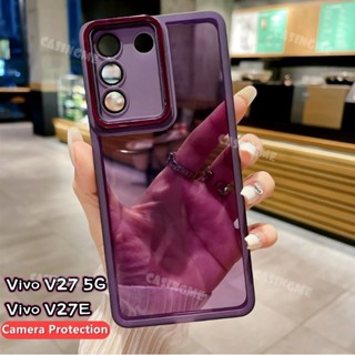 เคสโทรศัพท์มือถือ ซิลิโคนนิ่ม ใส กันกระแทก ป้องกันเลนส์กล้อง สําหรับ Vivo V27 5G V27E 2023 V27 V23E 27V V27 V27E 2023 4G 5G