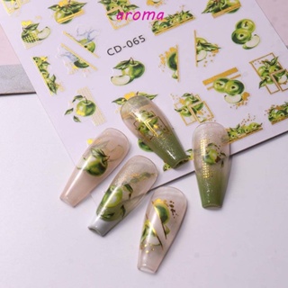 Aroma สติกเกอร์ตกแต่งเล็บ ลายผลไม้ กีวี่ฟรุ๊ต ฤดูร้อน หลากสี DIY