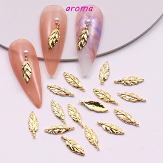 Aroma โบว์โลหะ รูปโบว์ สีทอง สําหรับตกแต่งเล็บ 20 ชิ้น ต่อชุด