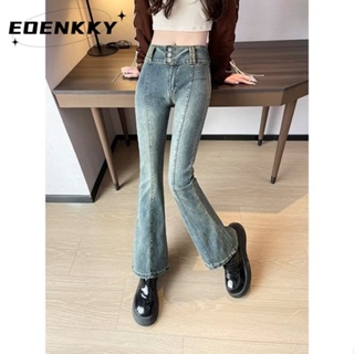 EOENKKY  กางเกงขายาว กางเกงยีสน์ผู้หญิง ทรงหลวม ๆ ตรง Retro Hip Hop Pants 2023 NEW Style  High quality สบาย รุ่นใหม่ ทันสมัย A97L84S 36Z230909